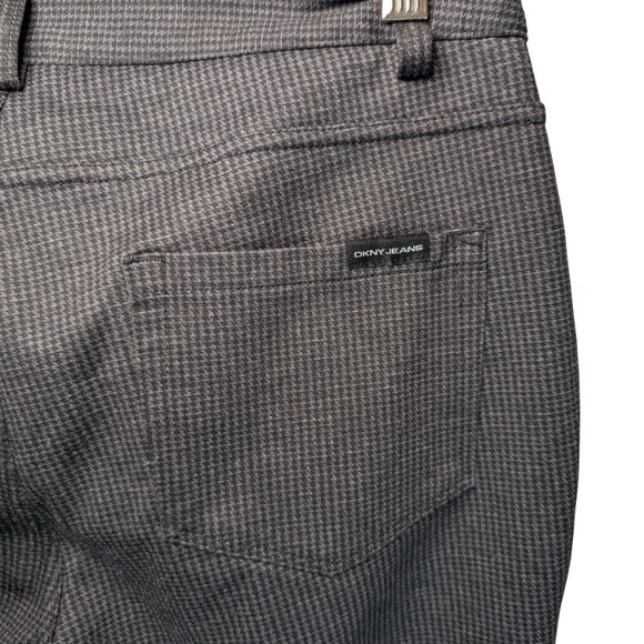 DKNY Jeans Womens Small Ponte Pants Gray Houndstooth Stretch Dress Trousers - Picture 5 of 5